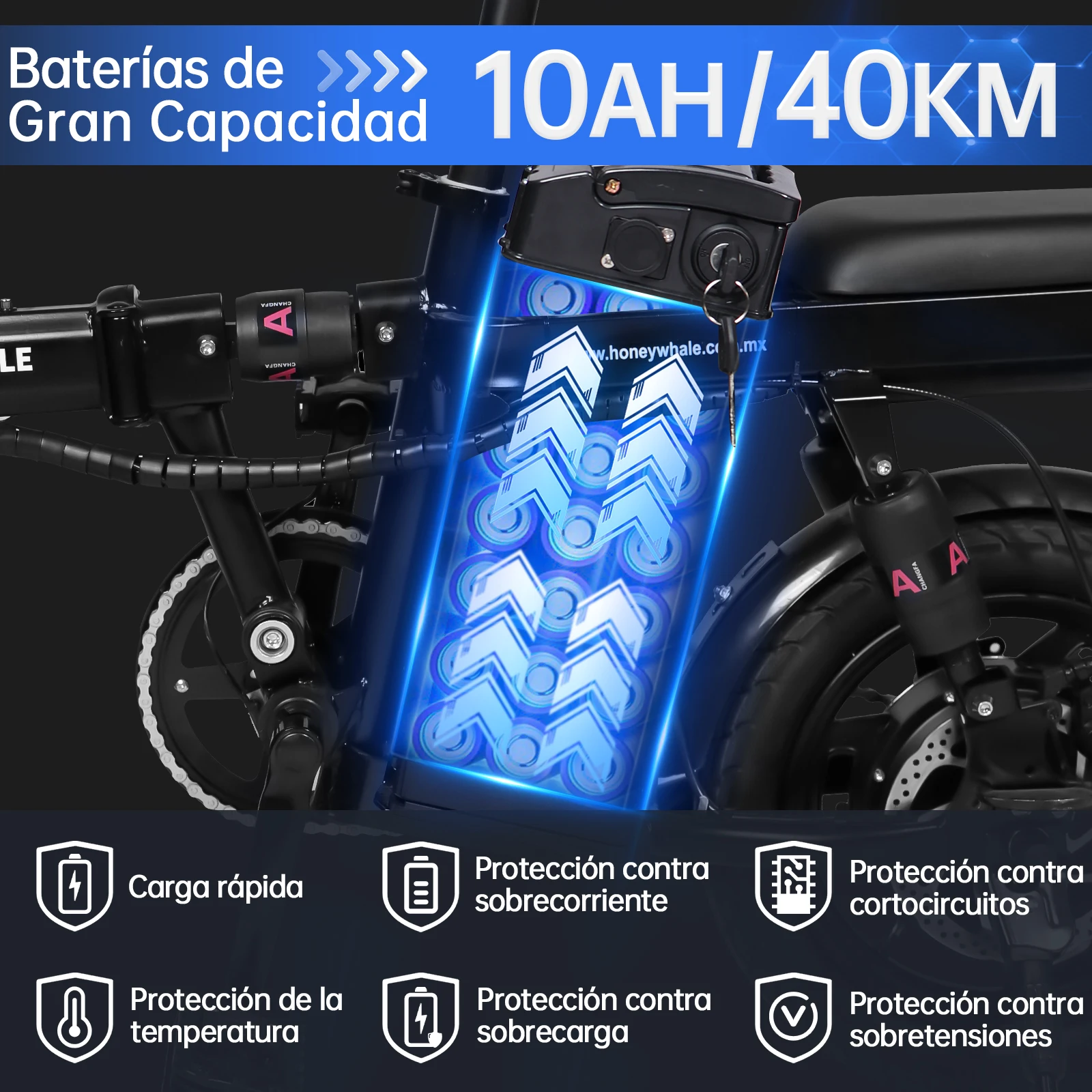 HONEYWHALE S6 Pro Bicicleta Eléctrica Plegable para Adultos, Potencia  Máxima del Motor 750W, Velocidad Máxima 35KM/H, Autonomía - AliExpress