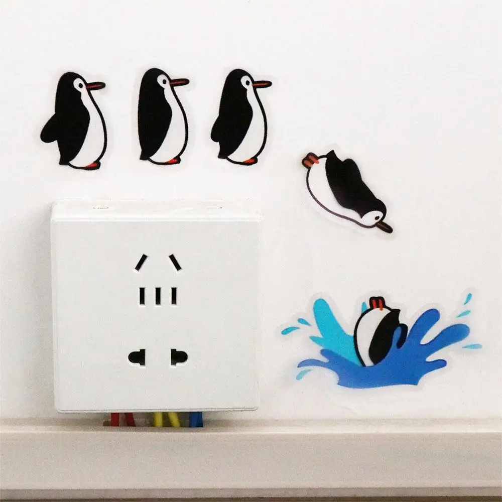 

Vinyl Penguin Switch Stickers Cartoon Cute Penguin Diving Wallpaper Removable Luxury Wall Stickers Computer Skateboard
