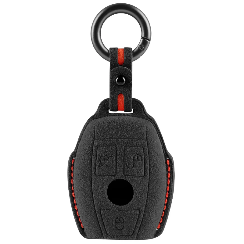 Car Remote Key Case Cover Shell for Mercedes Benz W203 W204 W212 C S E Class C180 GLK300 CLS CLK CLA SLK Alcantara Keychain