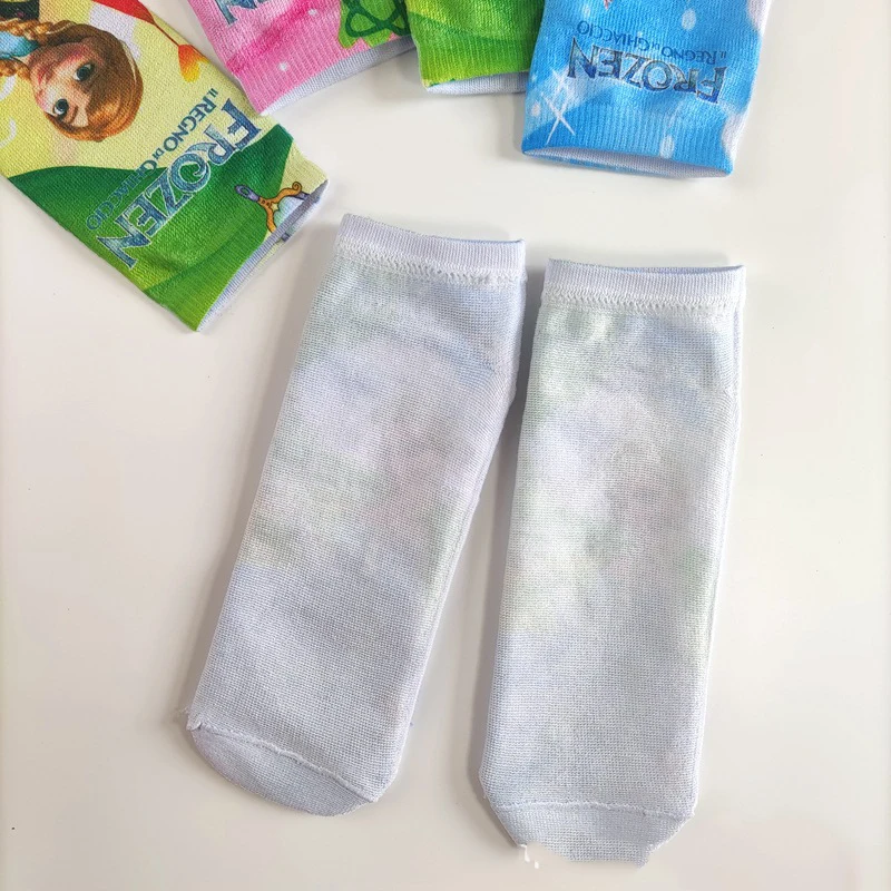 1 pair Disney Frozen Cartoon Minnie Elsa Cotton Socks Short Socks Children Girls Princess Socks Christmas Birthday Gifts 4