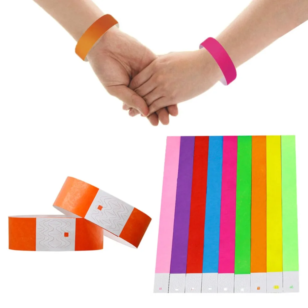 Paper Tyvek Wristbands Waterproof Party Synthetic Paper Wrist Playground Multipurpose Bracelets ID Wrist Bands 100Pcs wrist sweat wristbands wrist support band wrist straps wrist sweatband
