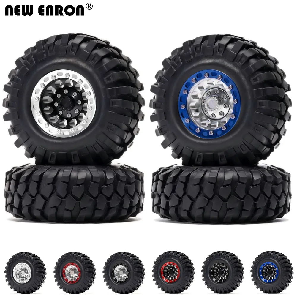 

NEW ENRON Alloy 1.9" Beadlock Wheel Rim 108mm & Tire 4P for RC Crawler 1:10 Axial SCX10 II 90046 Tamiya CC01 D90 Traxxas TRX4