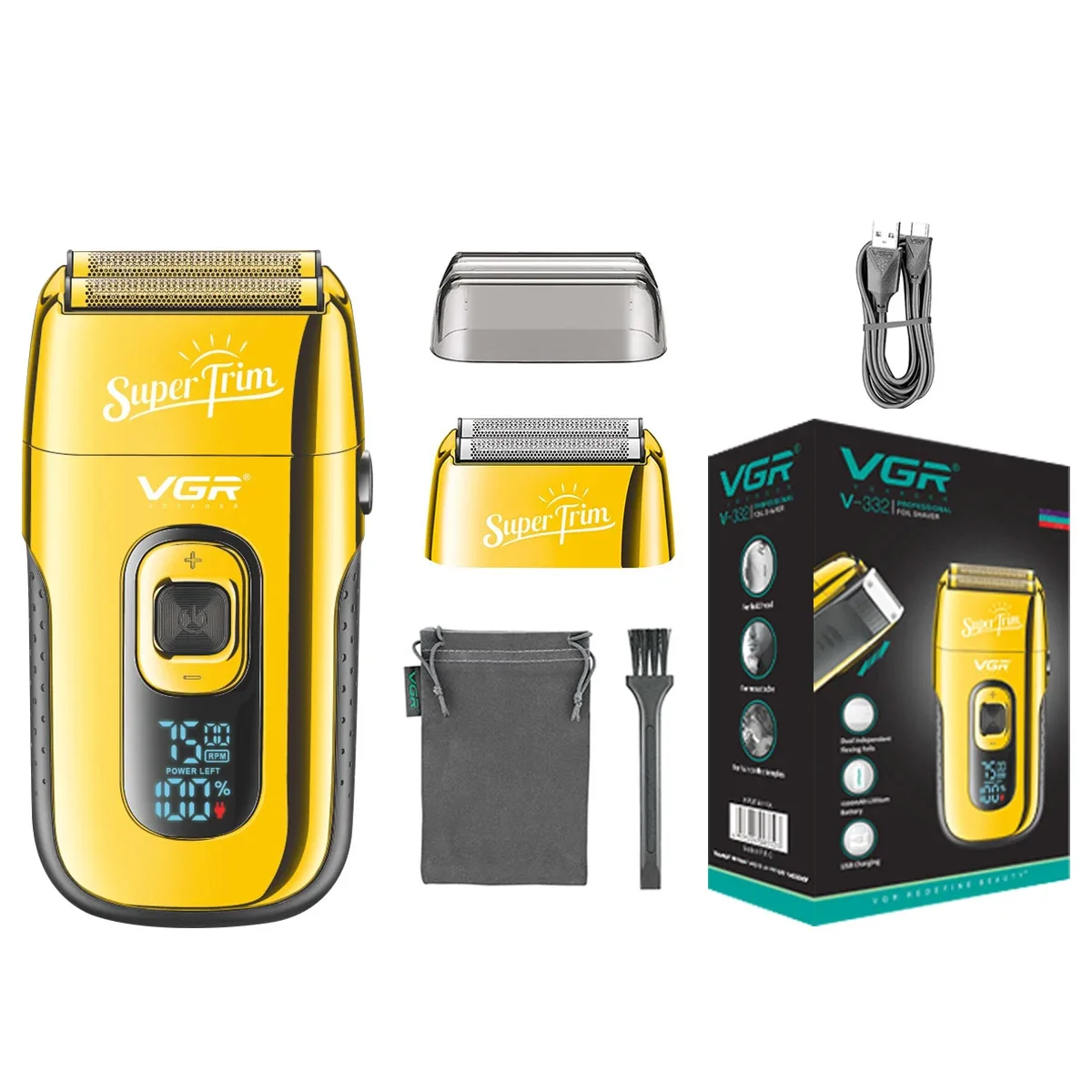 ماكينة حلاقة الشعر الكهربائية VGR للرجال ، ماكينة...