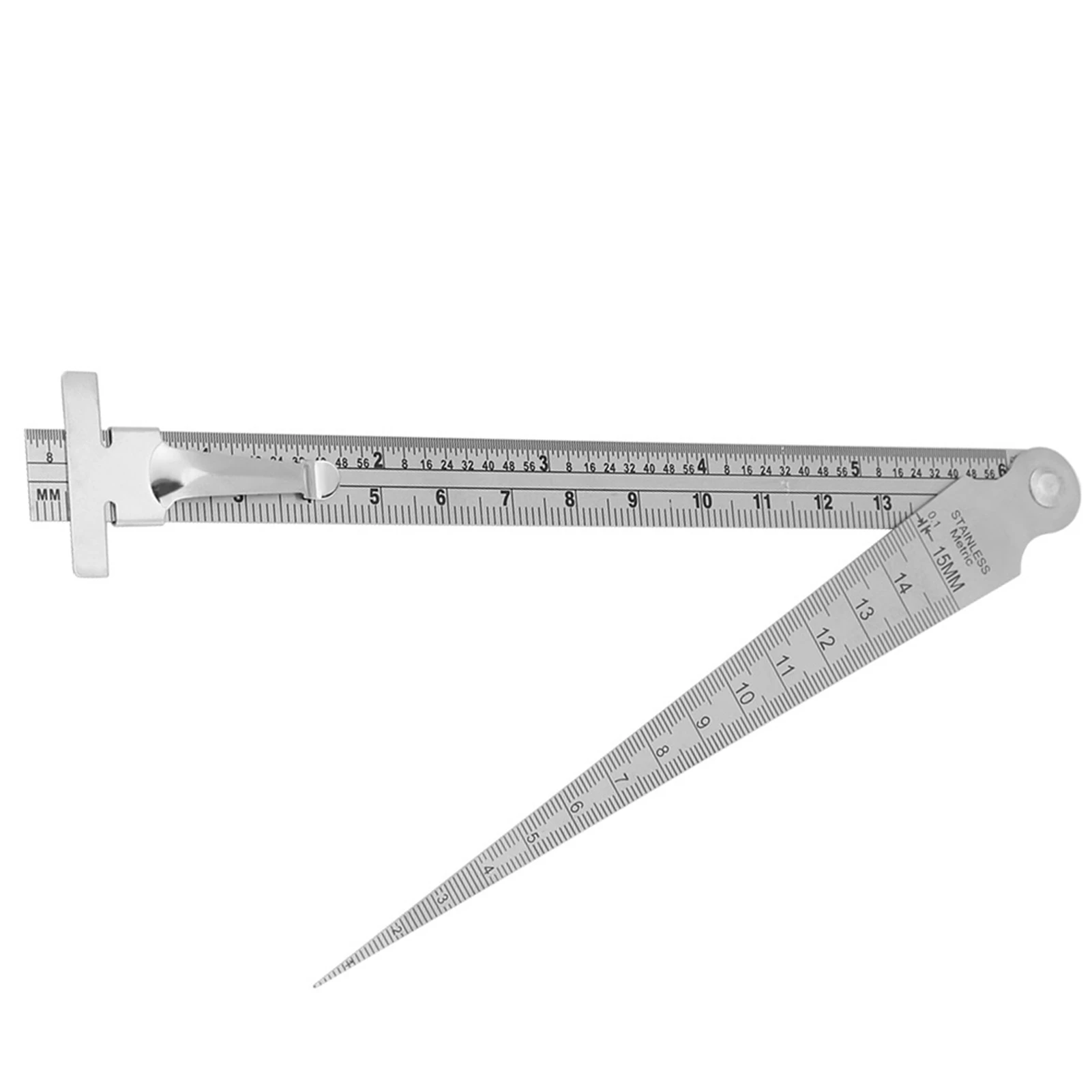 스테인레스 스틸 갭 게이지 깊이 측정기 콘 필러 게이지 휴대용 구멍 크기 게이지 깊이 간격 측정 도구 0-15mm