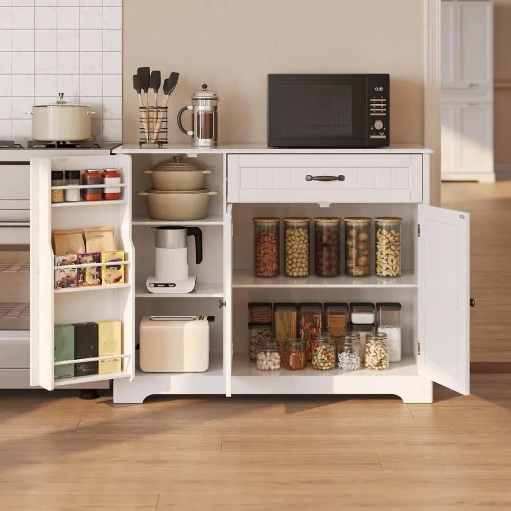 Kitchen Pantry Storage Cabinet with Door,Kitchen Sideboard Buffet Cabinet with Storage Small Coffee Bar Cabinet with Drawer 3