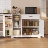 Kitchen Pantry Storage Cabinet with Door,Kitchen Sideboard Buffet Cabinet with Storage Small Coffee Bar Cabinet with Drawer 3