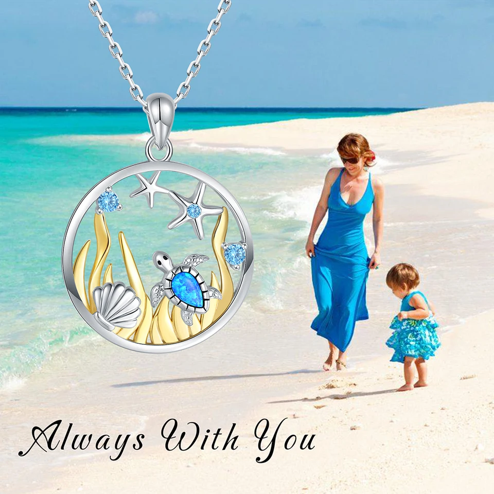 MEETCCY Mermaid & Turtle Sterling Silver Charms - Ocean Animal Charms For Bracelets, Necklaces, DIY Jewelry
