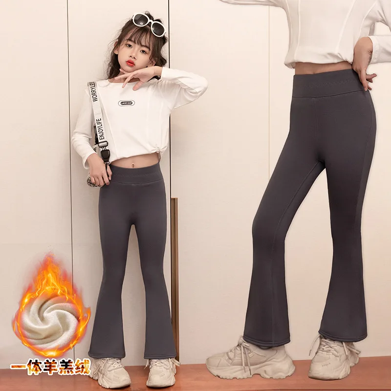 Girls Pants Kids Pants Girls Trousers Girls' Shark Pants Plush Thicken Trousers for Kids Autumn Winter Children's Leggings Teenager Yoga Flared Pants Baby Tights
