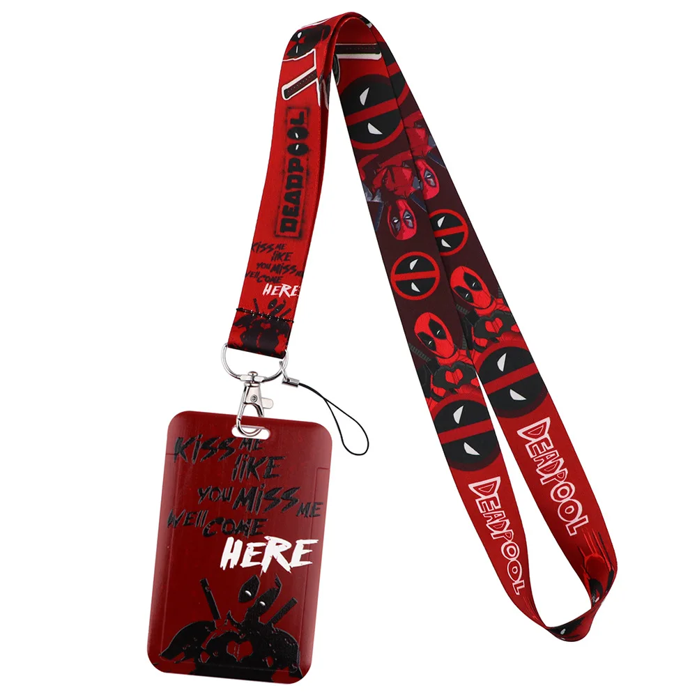 

D1173 Anime Deadpool Lanyards For Key Neck Strap Lanyards ID Badge Holder Keychain Key Holder Hang Rope Keyrings Accessories