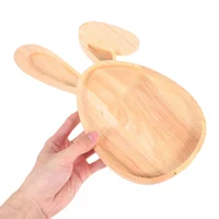 Easter Bunny Tray Wood Food Plate Fruit Serving Bread Display Wooden Spring Decor Kids Child Cake Decorations Easter Supplies 2