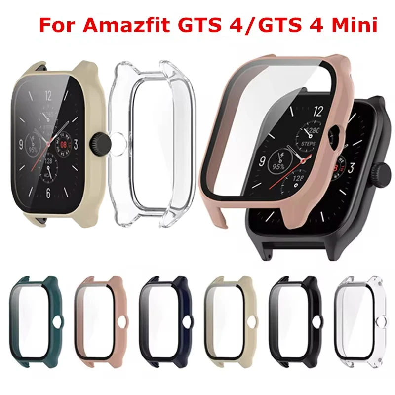 Watch Screen Protector Case Watch Cover Watch Protective Case Watch Case Watch Protective Cover Watch Screen Protector Watch Accessories Case+Glass For Amazfit GTS4/4 Mini