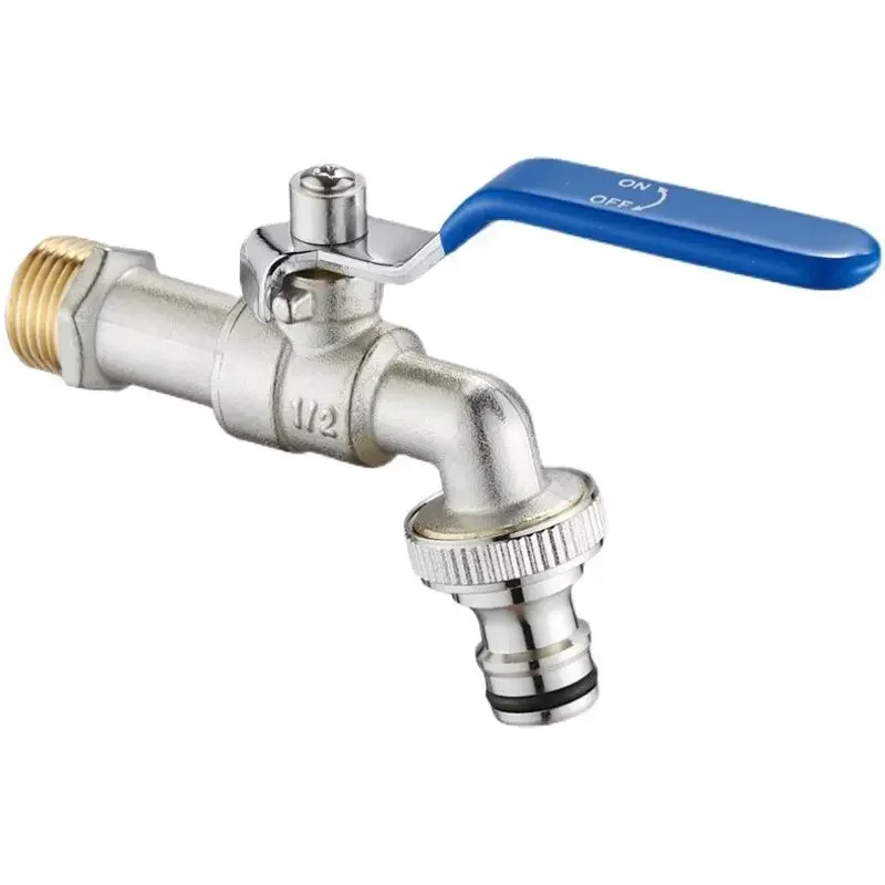 Garden Bibcocks Industrial and Home Irrigation Zinc Alloy Garden Bibcocks with Dual Nipple and Outdoor Balcony Faucet