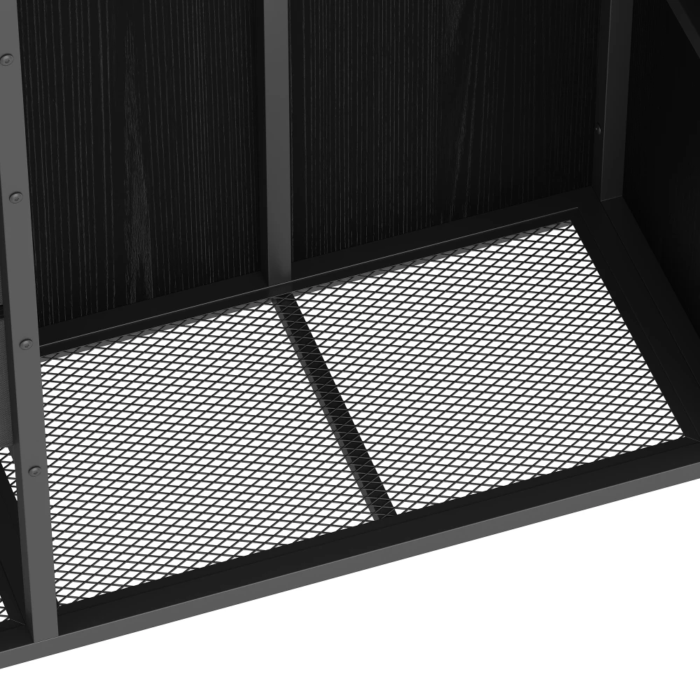 90 * 200 cm großes Etagenbett, mit 2 Schubladen und offenem Kleiderschrank, mehrfarbige LED-Beleuchtung, mehrere Ablagefächer (ohne Matratze) – Detail 17