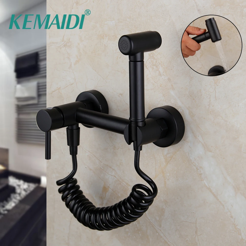 KEMADI Bidets New Arrival Matte Black Bidet Toilet Faucet Shower