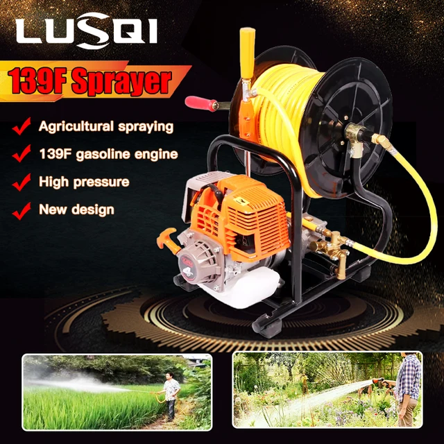 Lusqi 139F Permetező Benzinmotor Nagynyomású Szivattyú 4 Stroke Benzin Mezőgazdaság Kert Öntözés