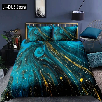 Luxury Black Marble Duvet Cover Set 3d Digital Printing Fashion Marbling Comforter Cover Design Bedding Sets Bed Set 1
