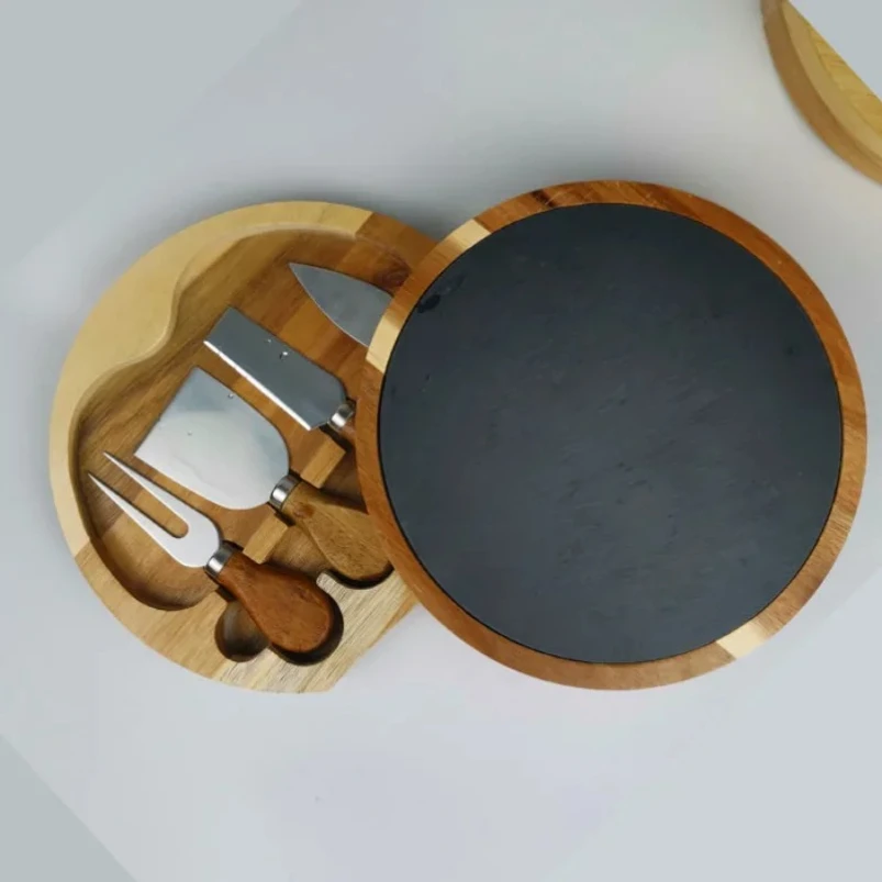 4 Cheese Knives Set Cheese Cutlery Steel Stainless Cheese Slicer Cutter Wood Handle Mini Knife Butter Knife Spatula Fork