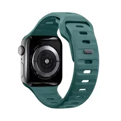 Ultra Wide Soft Silicone Waterproof Sport Band - 42 - 44 - 45 - 46 - 49mm (Pine Green)