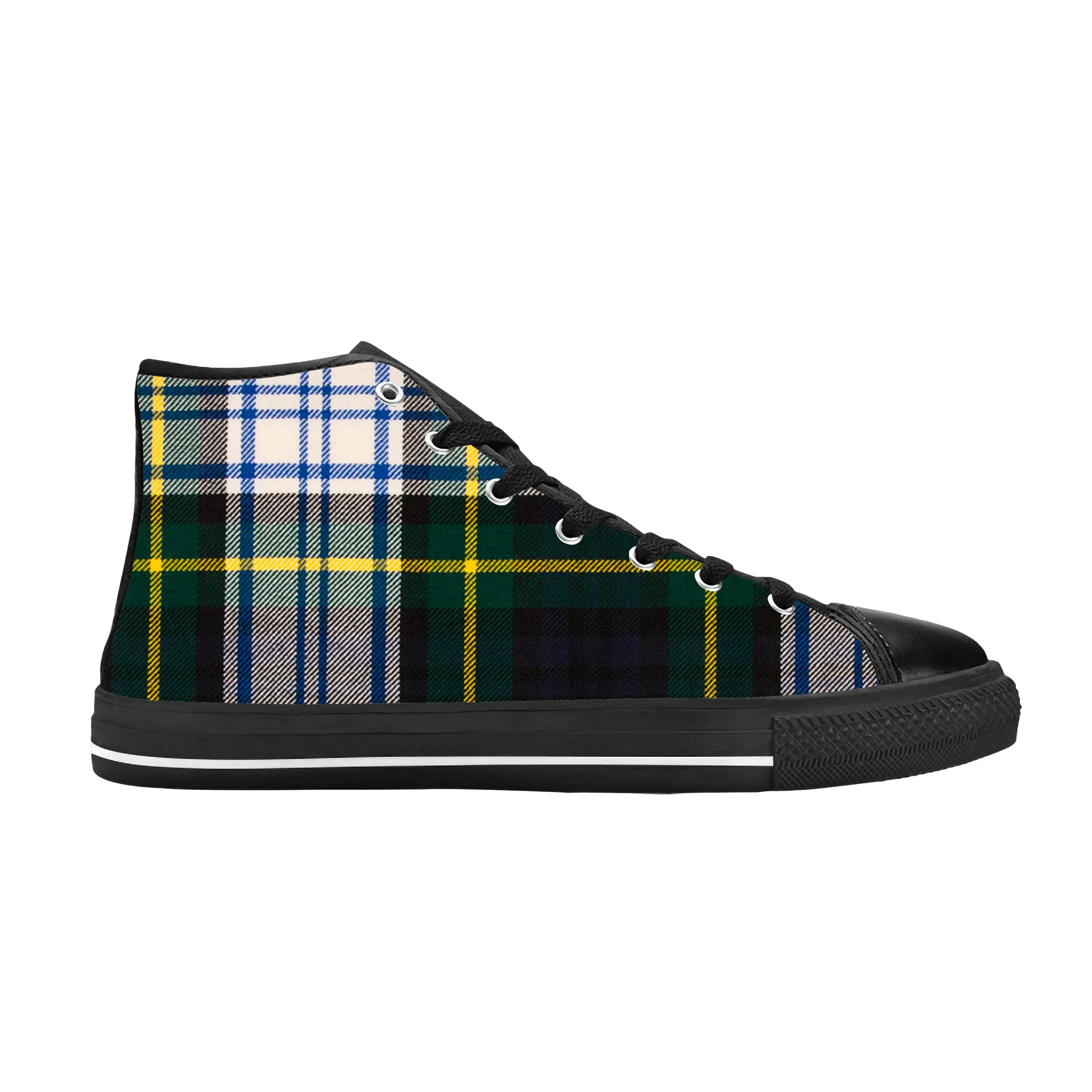 

Gordon Scottish Stewart Clan Tartan Plaid Ancient Casual Cloth Shoes High Top Comfortable Breathable 3D Print Men Women Sneakers