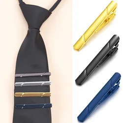 Fahion Tie Clip for Men Business Shirt Metal Copper Simple Bar Clasp Practical Black Navy Blue Necktie Clasp Jewelry Accessories