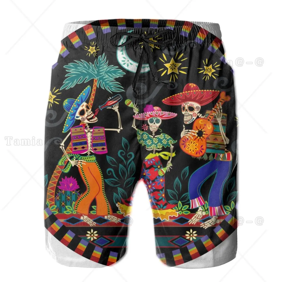 

Mens Swimwear Swim Shorts Trunks Day Of The Dead Party Beach Board Shorts Swimming Swimsuits Mens Running Sports Surffing shorts