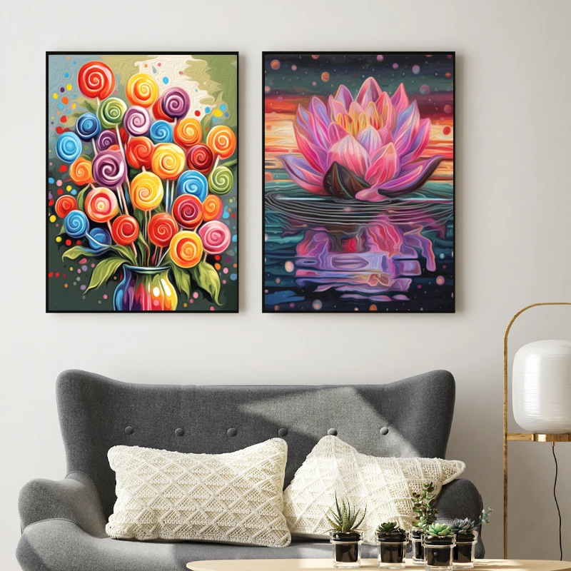 SDOYUNO-Paintings For Painting By Numbers Flowers Oil Acrylic Paints Handpainted Color Markers Watercolor Framed Wall Art Modern