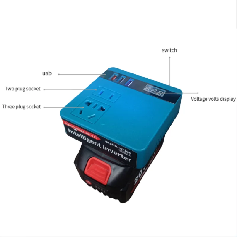 Adapted to MT Lithium Battery Inverter, Electric Tool Battery Inverter AC220V/ DC5V/20V Outdoor Operation Inverter 4