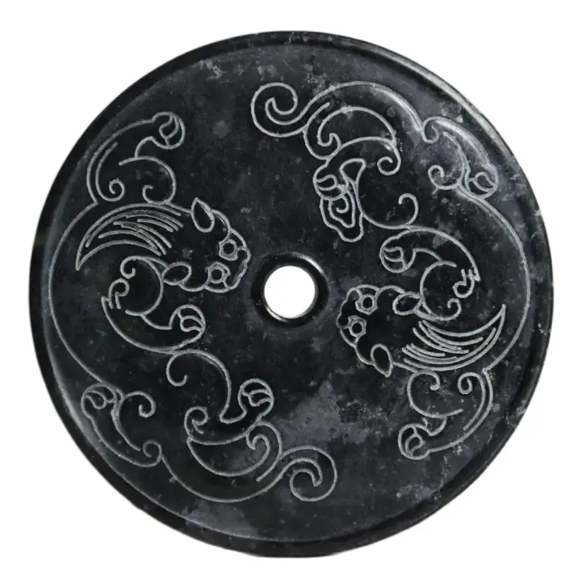 

Китайская тибетская хуншанская культура, античный натуральный метеорит, железный камень, резной Двойной Тигр, статуя Юби, украшения для дома, подарок