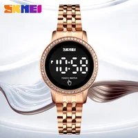 SKMEI 1669 Simple Date Time Watches For Female reloj mujer Digital LED Touch Women Watch Diamond Waterproof Ladies Wristwatches 1