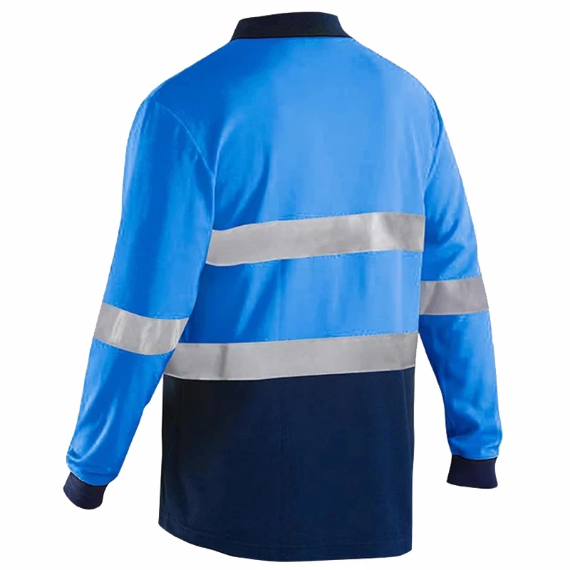 Reflective Polo Shirts Long Sleeve Summer Quick Dry Construction