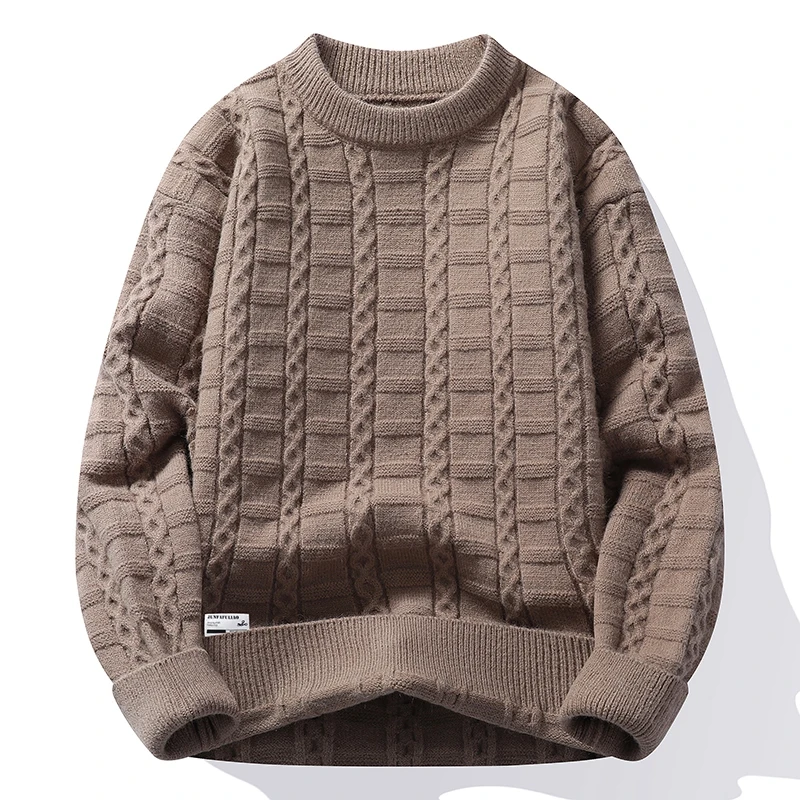 متعدد الألوان الرجال سترة جولة الرقبة تريكو الكلاس...