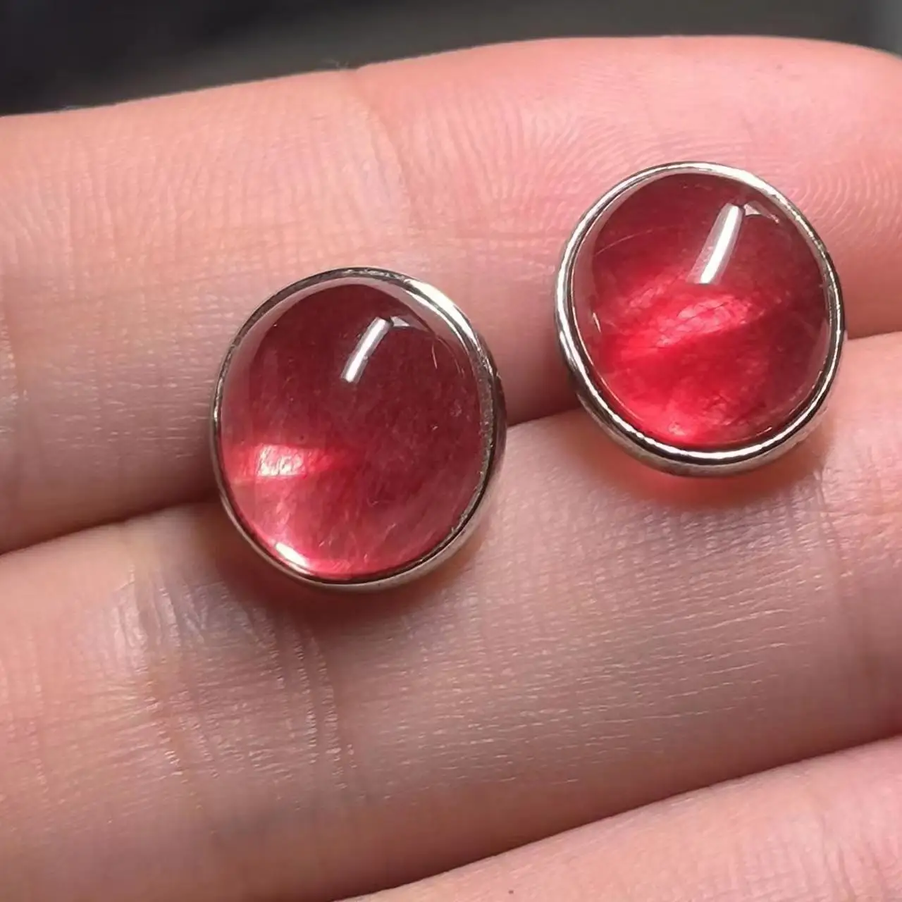 

1pcs/lot Natural Red Hair Crystal rutile Earrings S925 silver simple geometric circle fine women's jewelry accessories gem taki