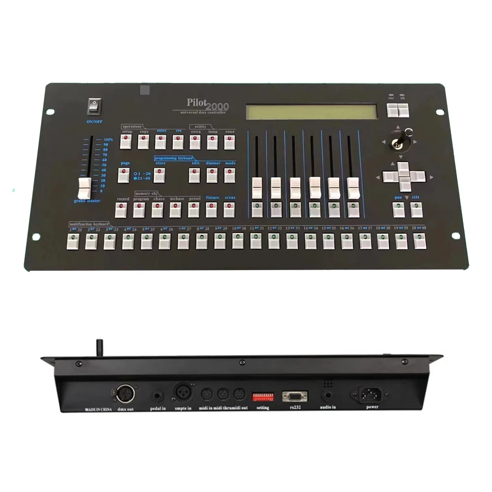 Professional Stage Lighting Console Pilot 2000 Controller DMX 512 Mixer DJ Disco Party Club Concert Desk