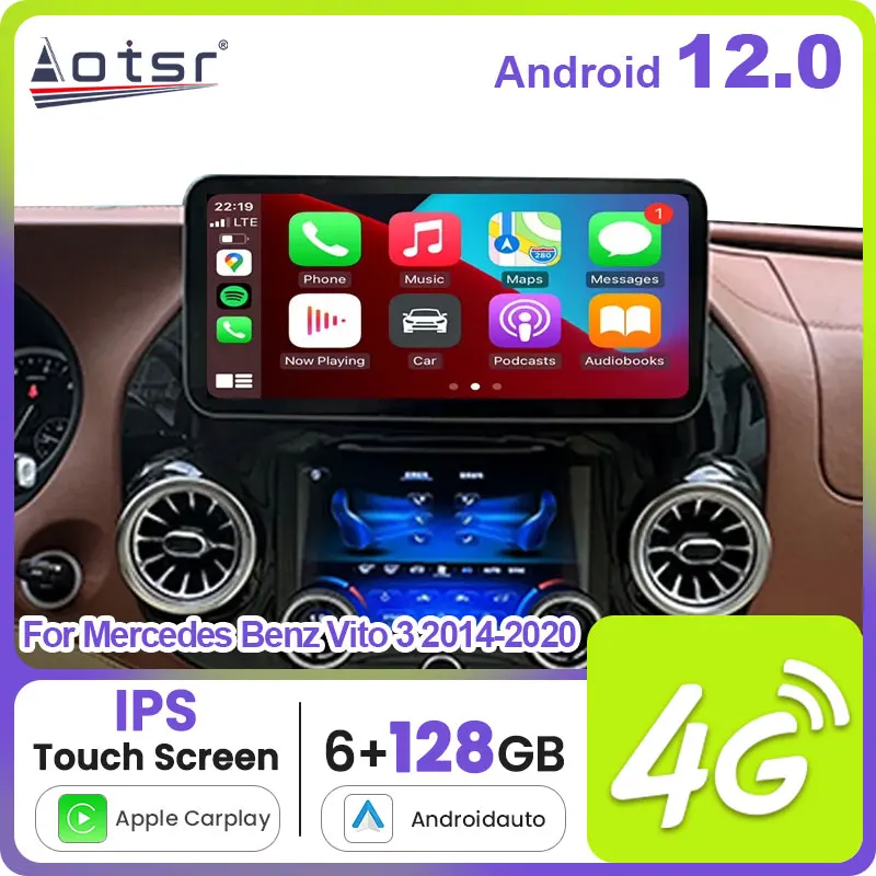 

12.3 inch Android 12 DSP CarPlay For Mercedes Benz Vito 3 2014- 2020 Car Radio Multimedia Video Player Auto GPS 9inch AC Panel
