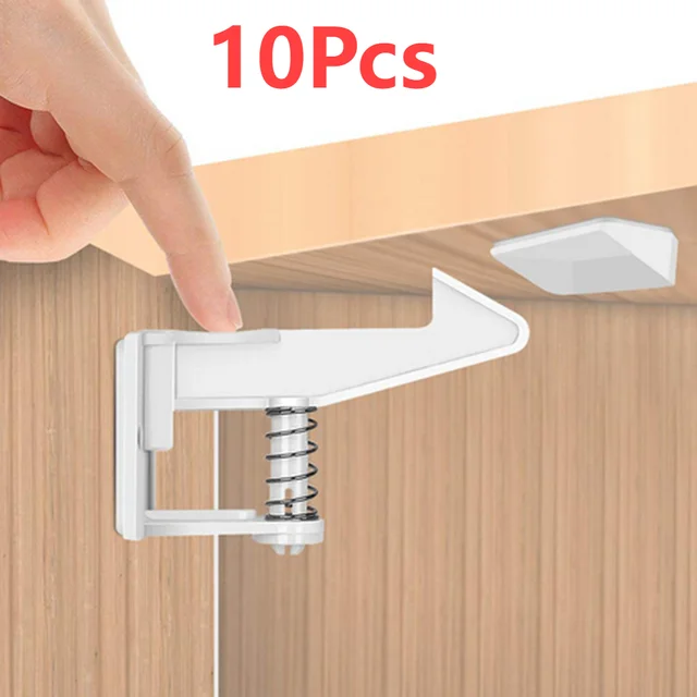10pcs Creative baby safety Lock Plastic Drawer Door Toilet Cabinet Cupboard Safety Locks baby protection child newborns 1