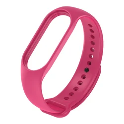 Silicone Sport Replacement Wristband Bracelet in Vibrant Colors for Mi Band 5 (Rose red)