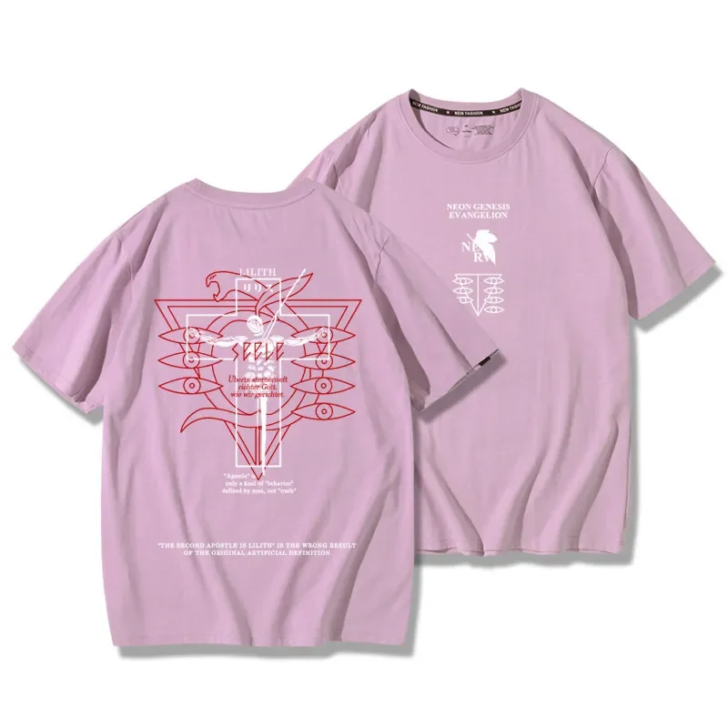 EVANGELION Lilith Eva T Shirt Men Summer Short Sleeve Shirts Anime