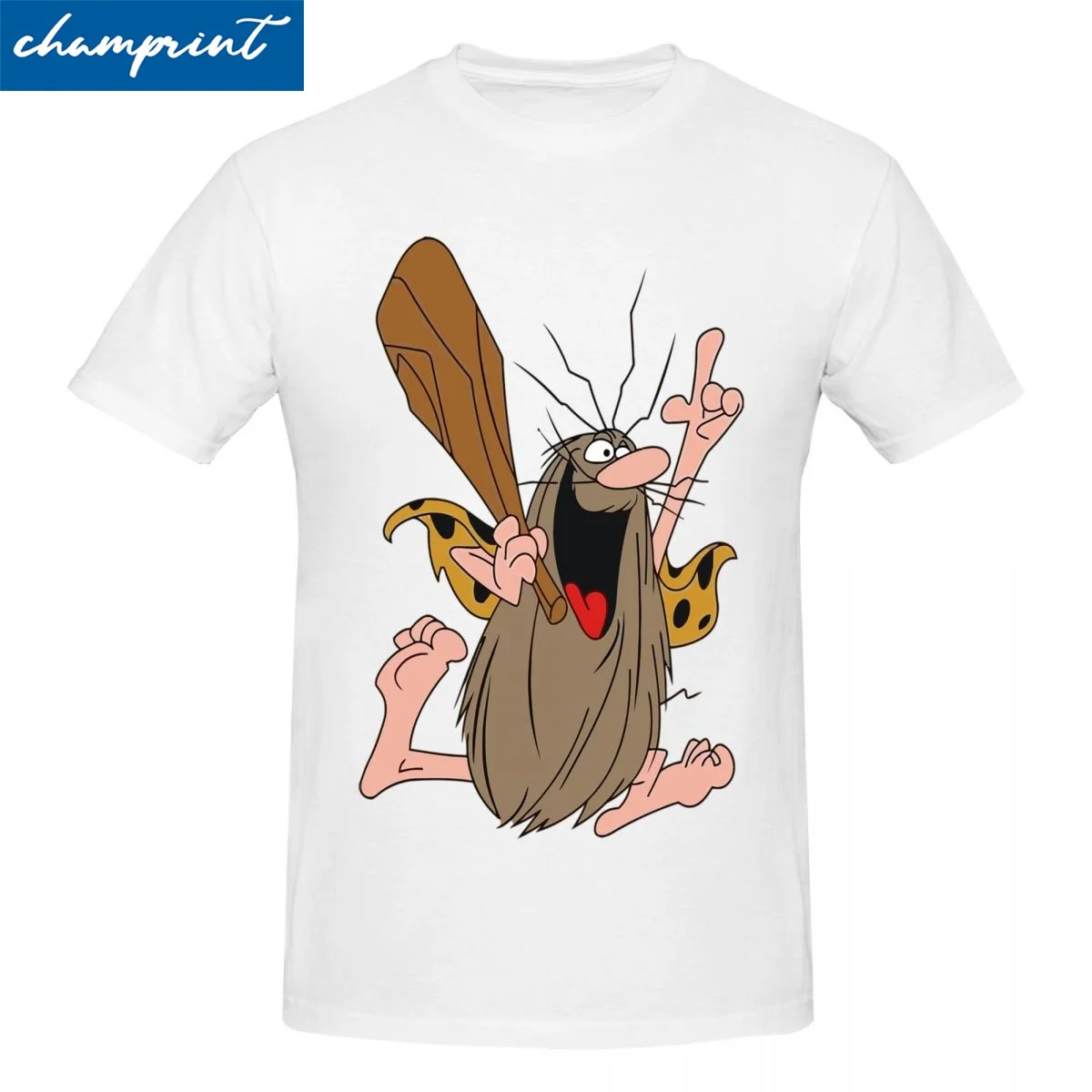 T-shirt da uomo in cotone con stampa captain caveman_voghion.com