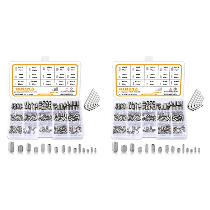 

300 шт. набор винтов с внутренним шестигранным приводом и чашечкой из нержавеющей стали 304