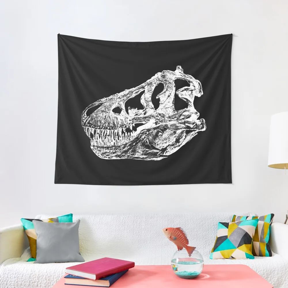 

Dinosaur: T-Rex - White Ink Tapestry Wall Decoration