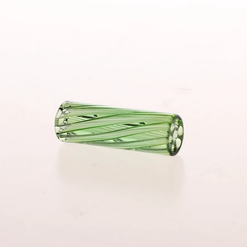 Direct Sale 5Pcs/Box 7 Holes Transparent Green Screw Line Smoking Glass Filter Tips/Glass Filter Tips For Smoking Rolling Paper