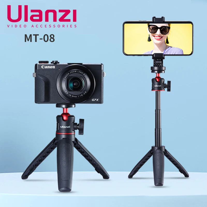 Ulanzi MT-08 Foldable Mini Tripod Mount 1/4'' Tripod Monopod Hand