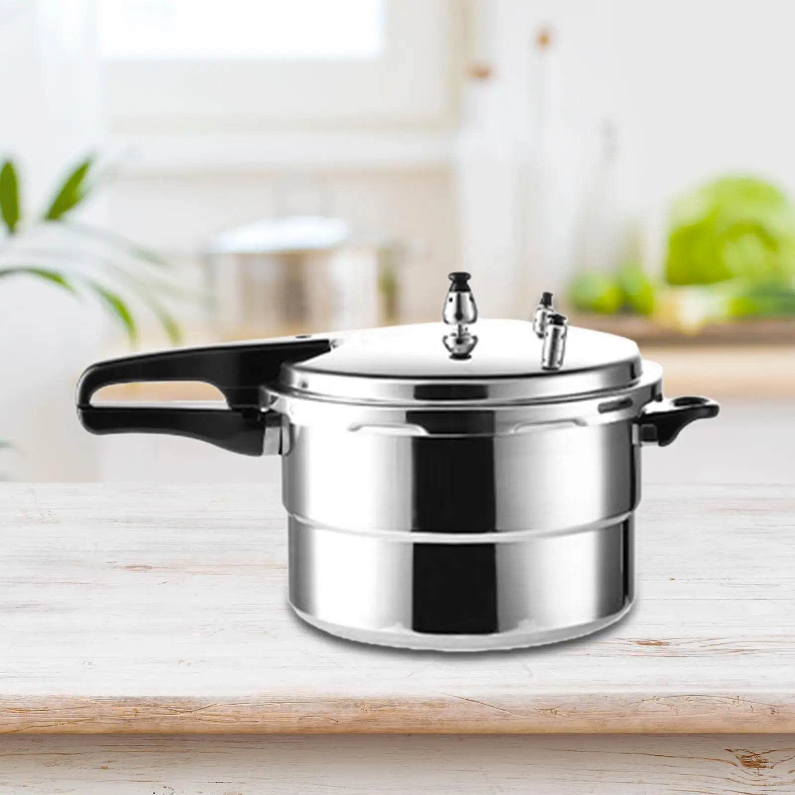 Stovetop Pressure Cooker 3L with Safety Valves Kitchen Cookware Fits Gas Induction Cooker for Meat Stews Beans Soup Stewing