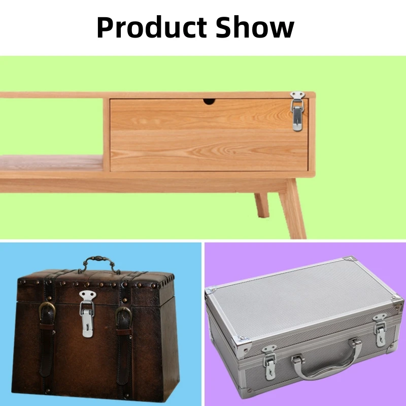 Description Picture 4 of item4Pcs Stainless Steel Duck-mouth Buckle Vintage Mini Lock Chest Box Gift Suitcase Case Buckles Toggle Hasp Latch Catch Clasp