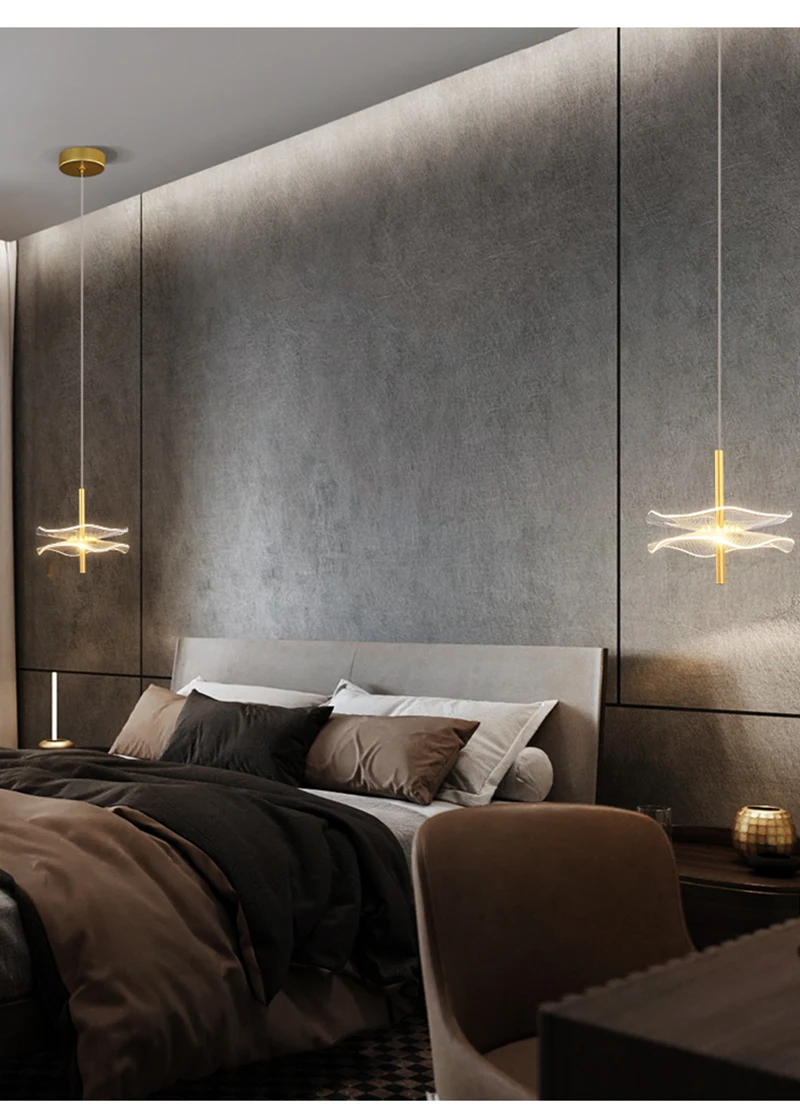 Lámpara colgante LED nórdica, accesorio de iluminación interior, para mesas de comedor, sala de estar, escaleras, decora
