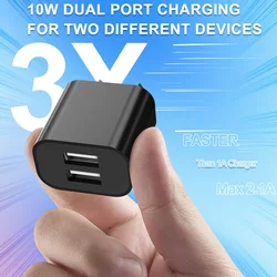 Dual USB Wall Charger with AU Plug, 5V/2.1A, 2 - Port Power Adapter (1/5/10pcs) - 1pc AU Plug