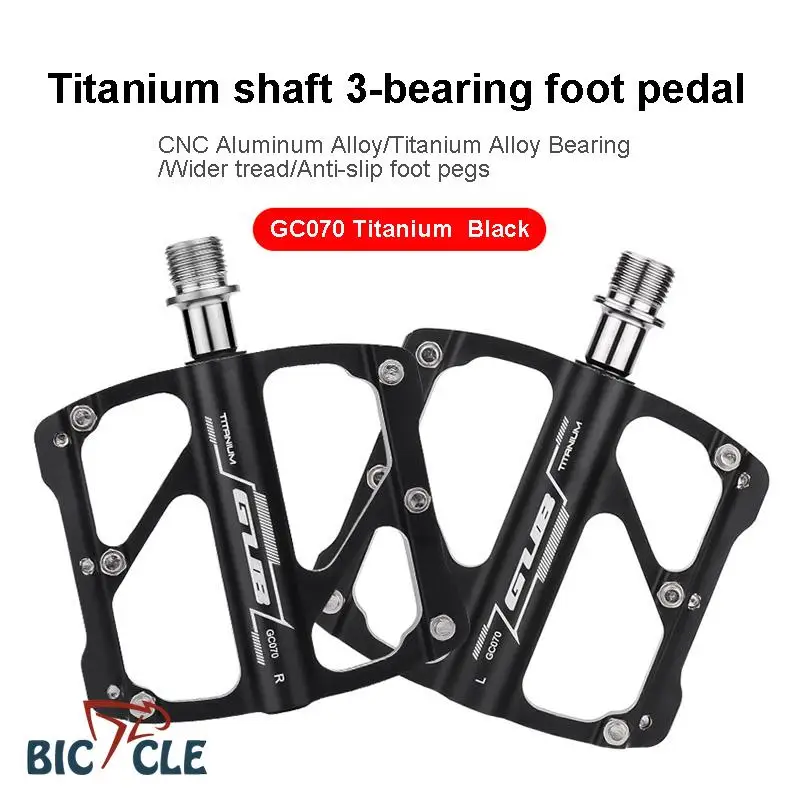 

GUB GC070 Ultralight Bicycle Pedal 3 Bearing Aluminium Alloy Titanium Axle Mountain Road Bike Pedals Non-slip MTB Pedals