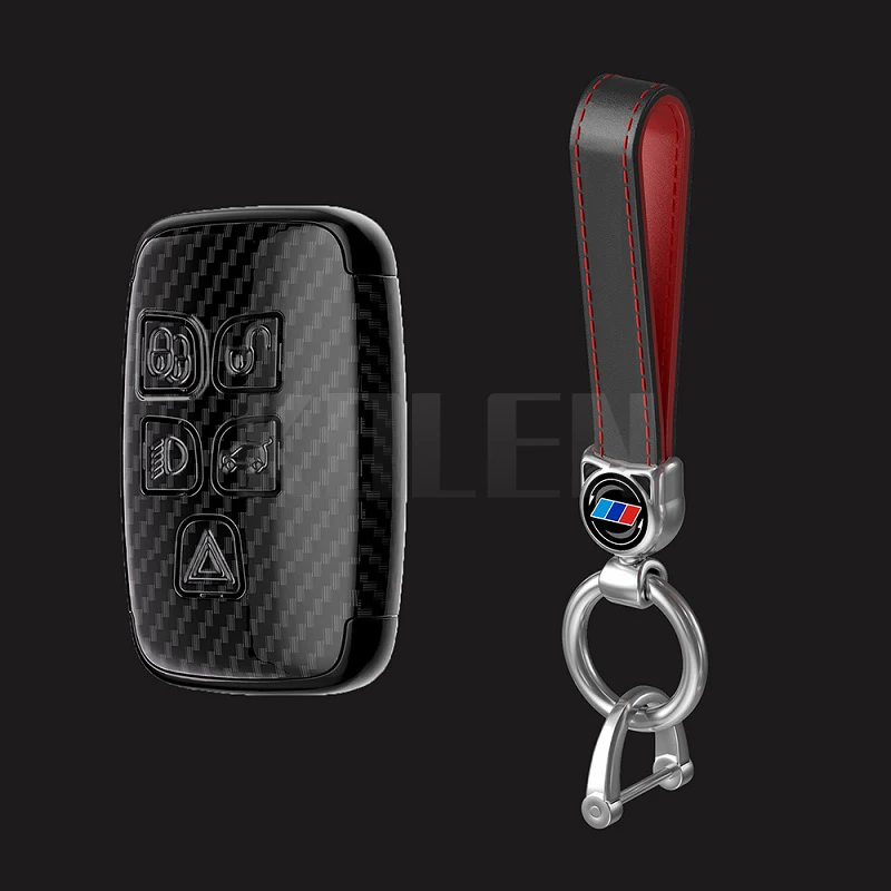 Custodia per chiave auto in stile ABS in fibra di carbonio per Land Rover Range Rover Sport Evoque Freelander Discovery per Jaguar XF XJ XE - S9e9dcee44f7242fea8c6e0e86096c20cf