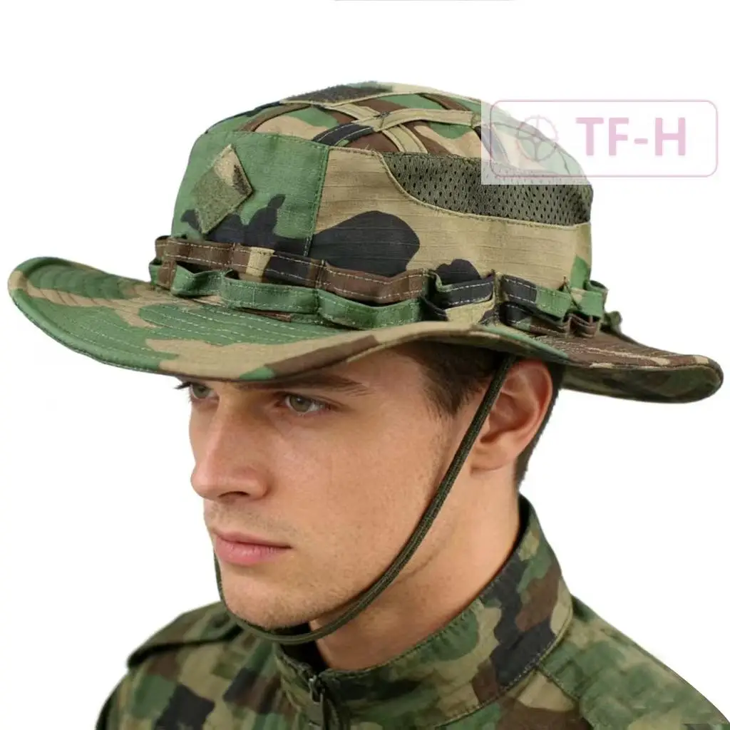 Cappello Boonie Mimetico a Tesa Larga per Uomo e Donna, Cappello da Sole Regolabile per Caccia, Escursionismo, Pesca, Protezione Solare Sportiva - immagine 6