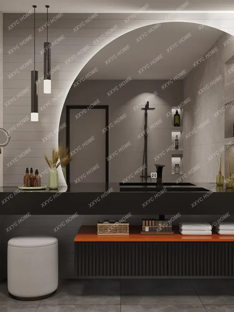 Stone Plate Whole Washbin Bathroom Cabinet Combination Simple Modern Bathroom Table Washbasin Cabinet